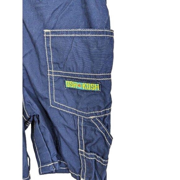 Baby Shorts Overalls Osh Kosh B’gosh 18 Months Dark Blue Lightweight Cotton - Picture 4 of 6